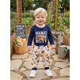 thumbnail image 4 of RUINIXCW Western Baby Boy Cowboy Outfit My First Rodeo Newborn Baby Boy Hospital Coming Home Clothes Infant Highland Cow Print Long Sleeve Romper and Pants Hat Set, 4 of 9