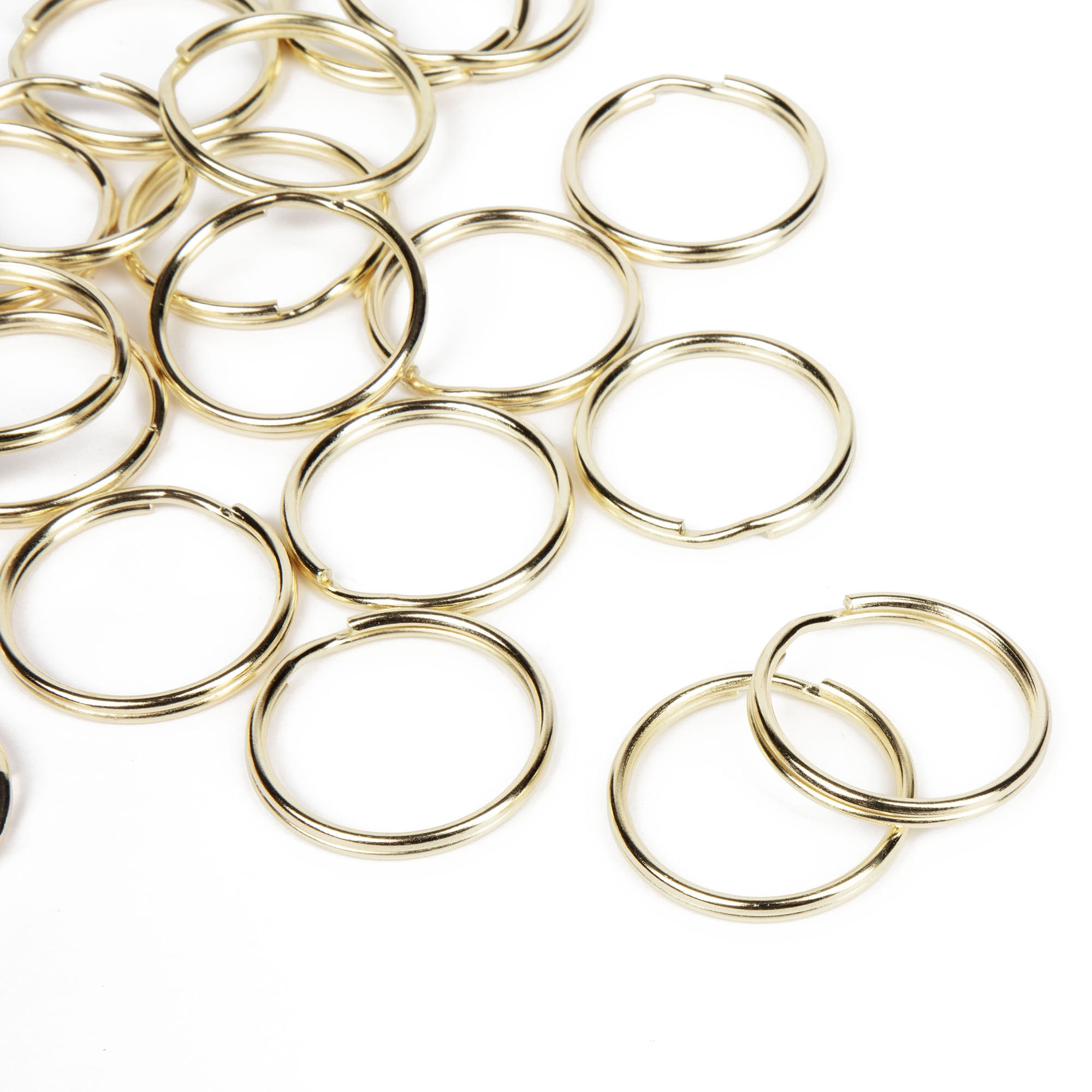 Cousin DIY 1.25in Large Polished Gold Split Rings, Key Rings, 40 Piece