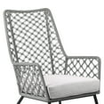 thumbnail image 4 of Indoor Outdoor Lounge Chair with Intricate Woven Lattice Back, Gray - Saltoro Sherpi, 4 of 5