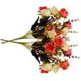 thumbnail image 3 of Ramo de rosas de cristal artificial Ceremonia de banquete de boda Decoración floral de tela de seda rosa falsa, Naranja kenally HA6935-02B, 3 of 6