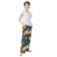 thumbnail image 3 of FORMRS Boys Pajama Pants with Pockets Size 6-8Y Kids Lounge Sleep Bottoms, Floral Oranges, 3 of 8