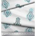 thumbnail image 3 of Soimoi Rayon Crepe Fabric Leaves Block Print Fabric by The Yard 46 Inch Wide, 3 of 3