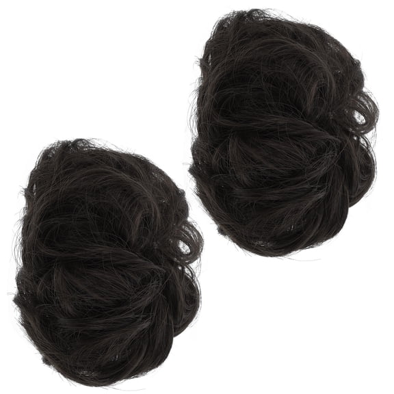 FOMIYES Black Hair Buns Hair Piece High Temp Silk Easy to Create 2Pcs