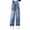 Blue, variant on Huanglei Girls Jeans Pants Straight Leg Denim Pant High Waist Elastic Band Casual With Pockets Kids 6 14Y