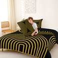 thumbnail image 4 of Homewish Black Gold Circle Full Size Comforter Sets,Mid Century Abstract Bedding Comforter Set,Black Reversible,3 Pieces,1 Comforter and 2 Pillowcases, 4 of 7
