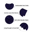 thumbnail image 3 of CASSIE LIZ Plus Size Shirts 3X Womens Summer Navy Blue Polo Shirts V Neck Ladies Shirts with Collar Fashion Business Short Sleeve Collared Shirts Casual Loose Fit Spring Tops 3XL 22W 24W, 3 of 7