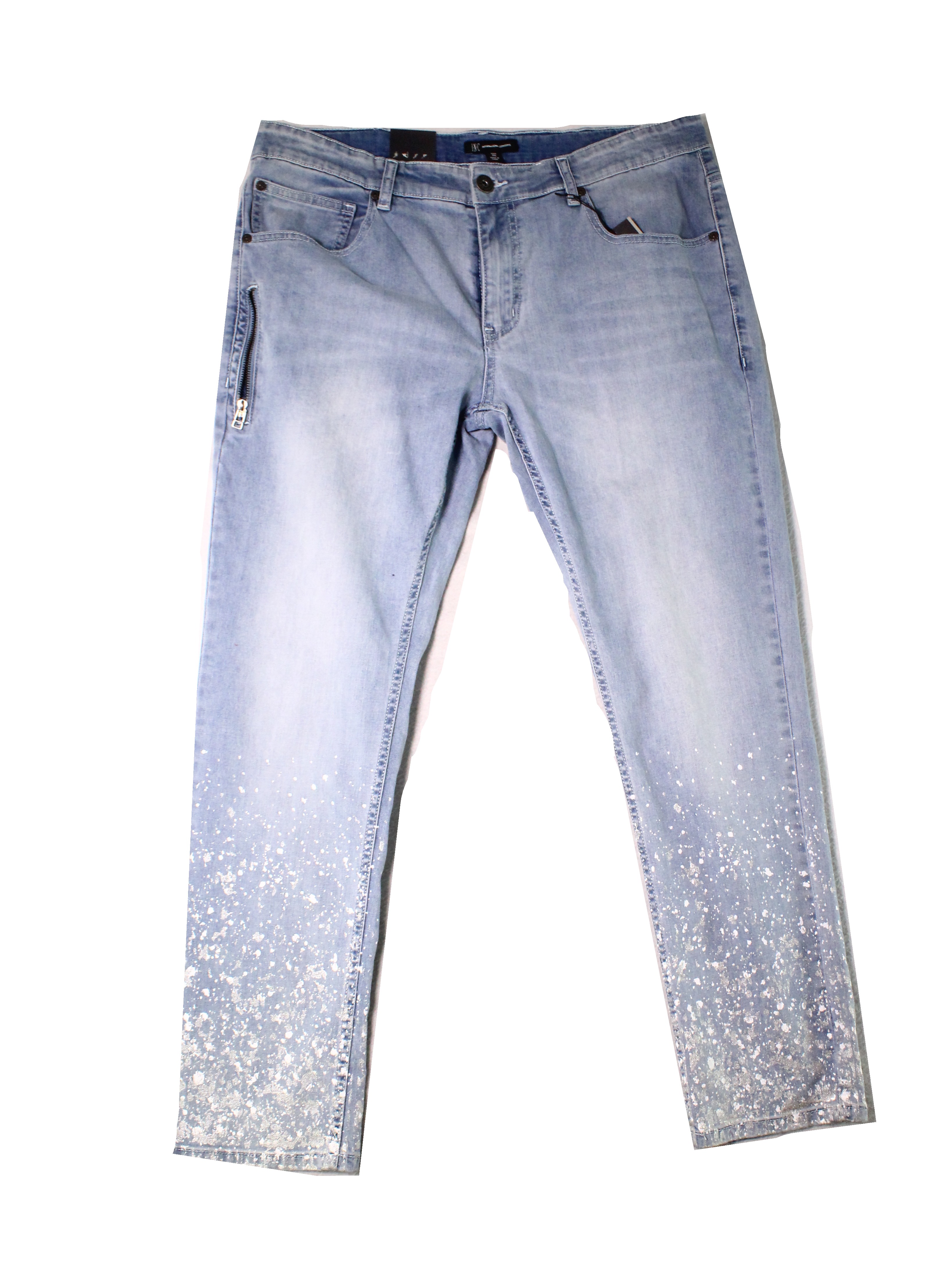 INC Jeans Mens Jeans 36x30 Paint Splatter Classic Straight Leg Stretch 36