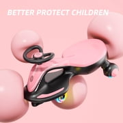 Korimefa 6V Electric Wiggle Car,Load 66 lbs,Wiggle Scooter with Rechargeable Battery & LED Flashing Wheels, Anti-Rollover & Flexible Steering, Outdoor Ride on Toys for Kids 3 Years and up (Pink)