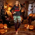 thumbnail image 2 of Kintue Matching Family Halloween Pajamas Set, Festive Print Long Sleeve Pjs Pants for Women Men, Family Matching Outfits for Halloween Party, 2 of 5