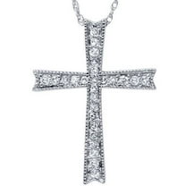 Pompeii 1/4ct Diamond Cross 14K White Gold (G/H,I2)