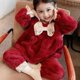 thumbnail image 2 of Conjuntos de pijamas de invierno para niñas, bonito lazo para bebés con ropa de casa, franela gruesa y cálida, conjuntos de pijamas para niñas pequeñas, pijamas de Navidad para niños, 2 of 3