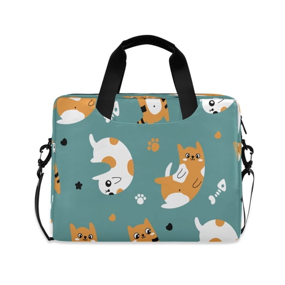 16inch Laptop Briefcase, Business Laptop Bag with Detachable Strap & Padded Compartment, Water-Resistant Polyester,Cat