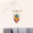 thumbnail image 3 of Tapiz colgante de pared de macramé bohemio, borlas de pared tejidas para sala de , dormitorio, decoración de en hogar 25x30cm Gloria Macramé Tela decorativa, 3 of 9