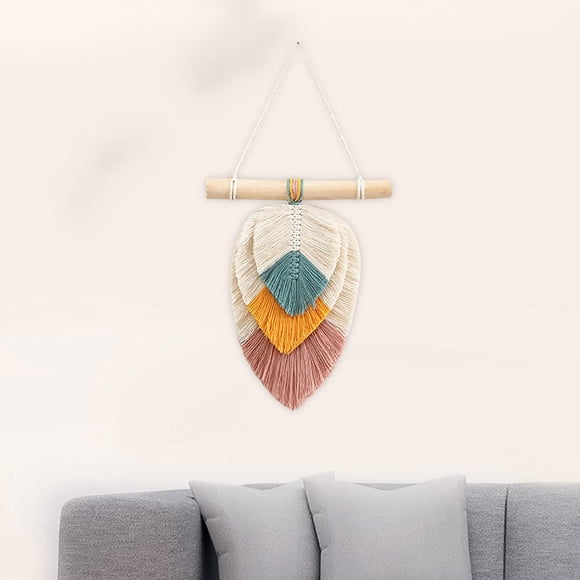 Tapiz colgante de pared de macramé elegante, colgante de pared hecho para sala de , , dormitorio, decoración de habitación 25x30cm Fernando Macramé Tela decorativa