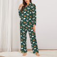 thumbnail image 2 of Logiee Farmhouse Animals Print Womens Pajamas Set,Long Sleeve Sleepwear,Button Down Lounge Set 2 Pieces,Soft Nightwear Pjs Set-X-Large, 2 of 7