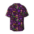 thumbnail image 2 of Balery Mardi Gra2 Men's Casual Button Down Shirt Short Sleeve Textured Summer Cuban Beach Shirts-3X-Large, 2 of 7