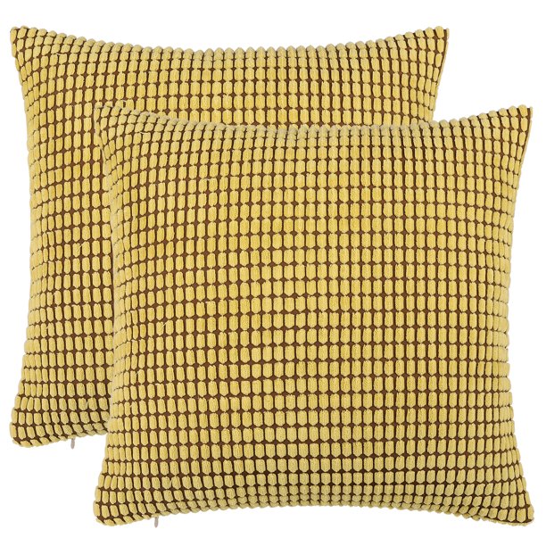 Unique Bargains 2Pack Decoratiove Throw Pillow Covers Yellow 26" x 26