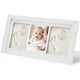 thumbnail image 1 of Huellas de manos y pies de bebé, recuerdo de arcilla blanca no tóxica, marco de madera para huellas de bebé, regalo perfecto para baby shower para el registro del bebé, 1 of 5