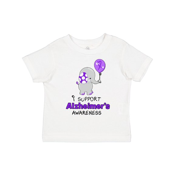 Inktastic I Support Alzheimer's Awareness Elephant with Purple Balloon Boys or Girls Toddler T-Shirt