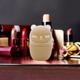 thumbnail image 4 of Unique Bargains 1 Pc Portable Bears with Cover Makeup Sponge Holder for Travel Khaki Silicone Plastic, 4 of 6