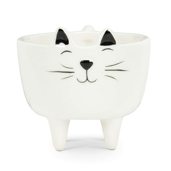 Abbott Collection 27-MINIKIN-370 Small Cat Planter, 3.5 inches H, White