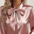 thumbnail image 2 of ZOELNIC Women's Elegant Bow Tie Neck Blouse Long Sleeve Shirt for Office and Formal Wear, 2XL, 2 of 4