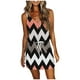 thumbnail image 2 of ICHUANYI Clearance Women Casual V-Neck Sleeveless Bandage Stripe Printing Loose Vest Sling Dress(Black, L) ICHUANYI WER2023081005719, 2 of 6