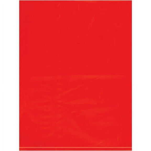 Red Flat Poly Bags - 9x12 Inch, 2 Mil Thickness, 1000-Pack, Coding and Protection