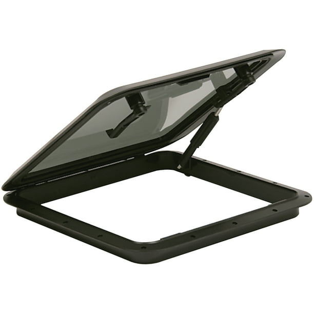 Bomar Black with Smoked Acrylic Lens Boat Hatch Package with Trim Ring