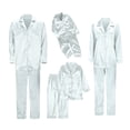 thumbnail image 6 of WTXUE Satin Family Matching Christmas Pajamas Set Soft Button Loungewear 2 Piece Sleepwear Home Wear Set Comfortable Nightwear Set for Couples or Family White 120, 6 of 7