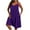 Purple, variant on Taqqpue Womens Plus Size Dresses Casual Loose Solid Color Spaghetti Strap Sleeveless Dress Cotton Linen V Neck Sundress Knee Length Beach Tunic Midi Dress