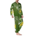 thumbnail image 2 of Naloa Friut Avocado Men’s Pajamas Set - Long Sleeve Button Down Sleep Shirt and Pajama Bottoms Sleepwear Set-Medium, 2 of 7