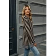 thumbnail image 3 of New Women's Striped Contrast Color Round Neck Long Sleeve Loose T-Shirt Top, 3 of 3