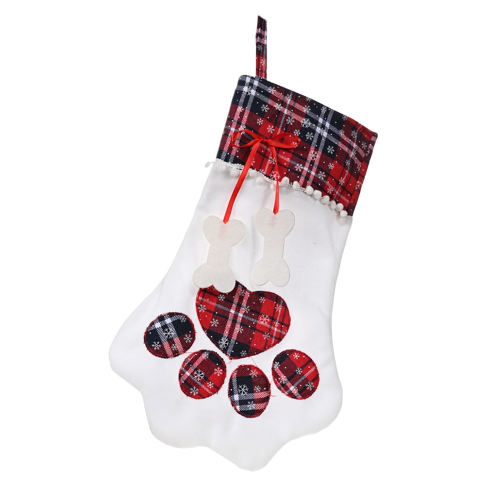 Christmas Stockings Set Blue Xmas Fireplace Hanging Stockings Large Cat Claw Socks Plush Tree Hanging Gift Candy Decoration Suitable for Shopping Malls/Supermarkets/Stores/Homes/Hotels 