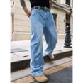 thumbnail image 3 of Mens Baggy Jeans Wide Leg Casual Jeans Vintage Hip Hop Denim Pants, 3 of 6
