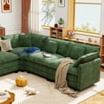 thumbnail image 2 of BedLuxury 111.5” Modular Sectional Sofa with Movable Ottoman, Modern Cloud Couch with Corner Seat for Living Room, 5-Seat, Green, 2 of 7