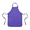 DALIX Apron Commercial Restaurant Home Bib Spun Poly Cotton Kitchen Aprons (2 Pockets) in Purple