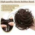 thumbnail image 4 of Small Cute Messy Bun Hair Piece 2PCs Mini Synthetic Curly Bun Scrunchies for Thin Hair Women Updo Hairpieces Dark Brown, 4 of 6