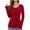 Burgundy-M, variant on Women's Long-Sleeved Round Neck Rayon Slim Fit Stretch Base Layer T-Shirt Top