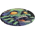 thumbnail image 5 of Psychedelic Zombie Skull Print Round Carpet Circle Rug Outdoor Patio Area Rug Washable Large Area Rugs Hallway Room Decor Fitness Mats, 5 of 8
