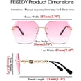 thumbnail image 5 of Gafas de sol clásicas sin montura para mujer con montura de metal y corte de diamante, 5 of 5