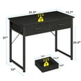 thumbnail image 6 of Casacomoda 32 Inch Writing Desk with Fabric Drawers, Modern Study Table with Storage for Student/Kids, Small Computer Desk for Small Space, Home Office Desk, Black, 6 of 8
