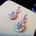 thumbnail image 3 of Elegant Cubic Zircon Wedding Anniversary 925 Silver Drop Earrings Jewelry A Pair, 3 of 7