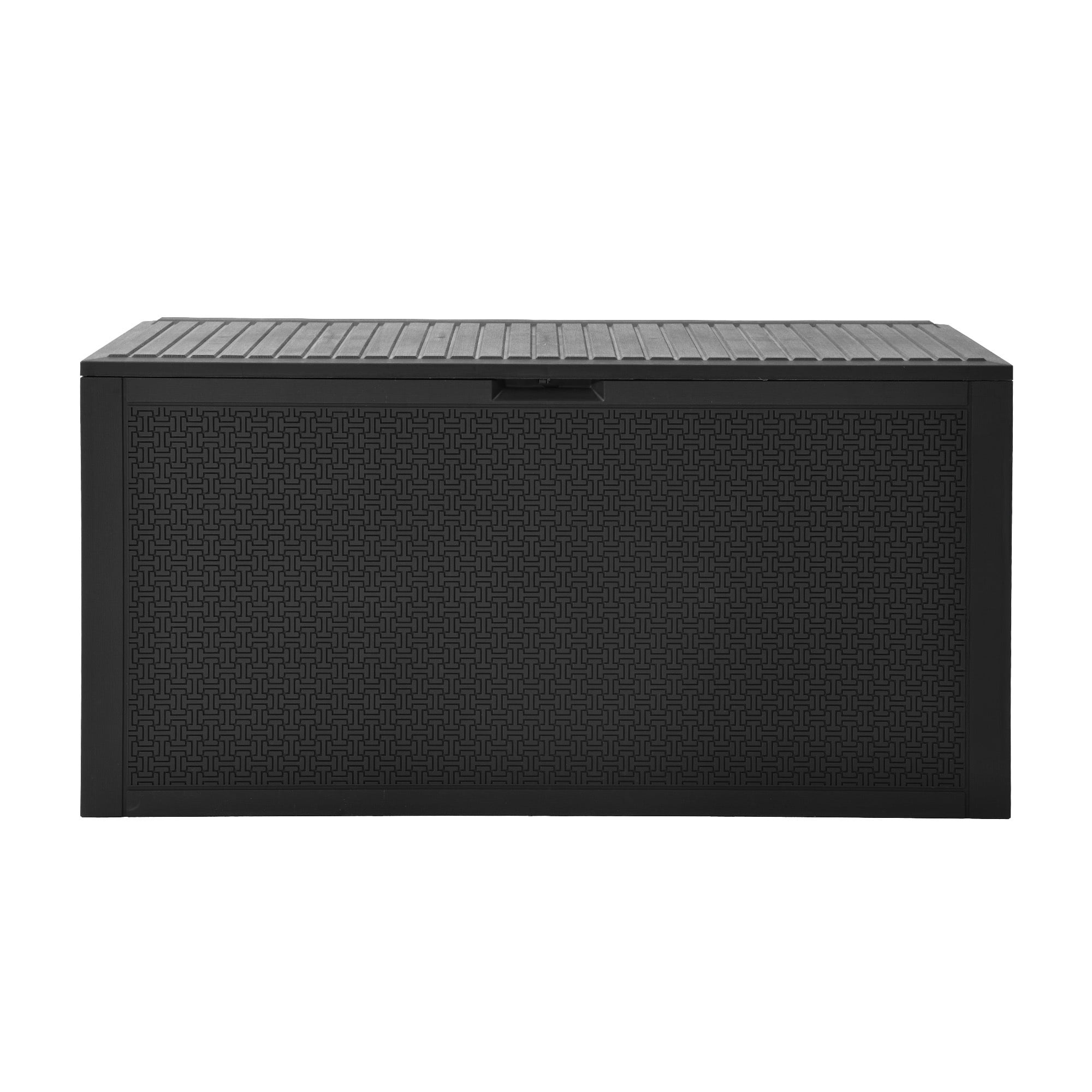 Dextrus 90 Gallon Deck Box, Heavy-Duty UV Protected Outdoor Storage Container with Built-in Handles, Lockable Patio Storage Bin for Furniture Cushions, Garden Tools and Poolside Essentials, Black