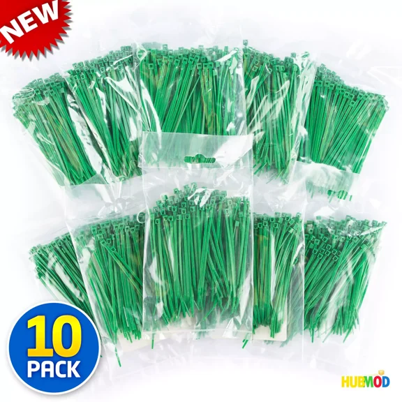 1000 4" Inch Long 18# Pound Zip Tie Nylon Cable Green Ties Wraps Made In Usa