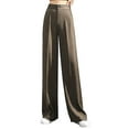 thumbnail image 2 of QLEICOM Womens Slacks Women's Relaxed Fit Straight Leg Pants Fashion Full-Length Loose Pants Solid High Waist Trousers Long Straight Wide Leg Pants Wide Leg Pants Relaxed Fit Trousers Khaki XXL, 2 of 4