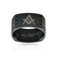 thumbnail image 3 of West Coast Jewelry Men's Masonic Center Round Square Band Ring (8mm), 3 of 4