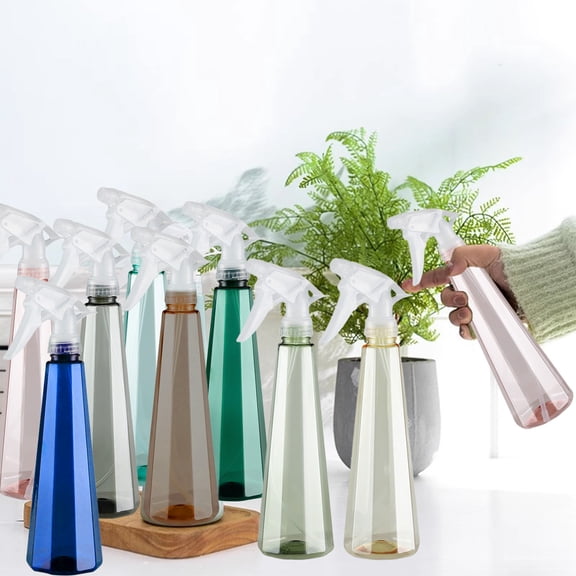 Premium Pressurized Spray Bottle 400ML | Durable Rubber Nozzle Adjustable Mist to Stream | Transparent Plastic Handheld Watering Bottle for Gardening Cleaning