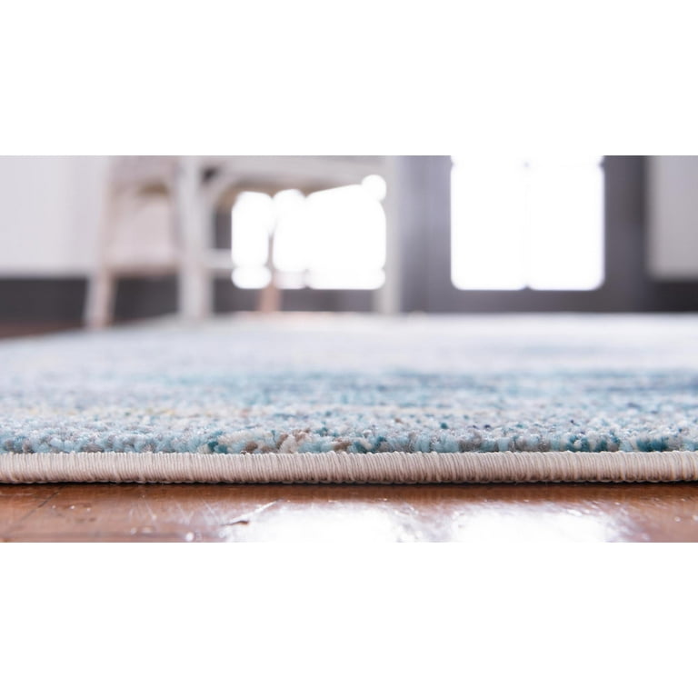 3' x 5' Abstract Rectangle Area Rug Bathroom Rug with Coastal