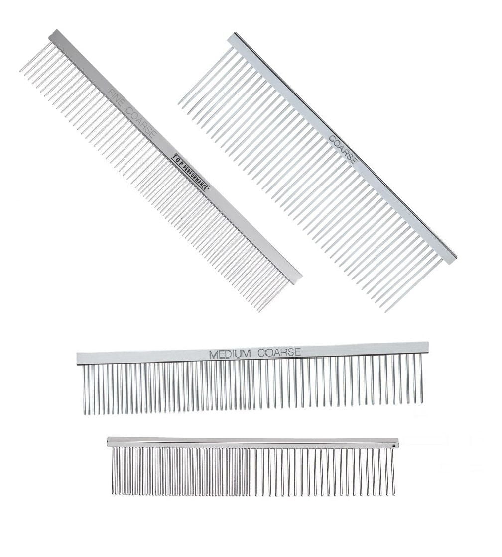 Dog Grooming 4 Piece Greyhound Comb Kit Essential Professional Groomers Tool Set